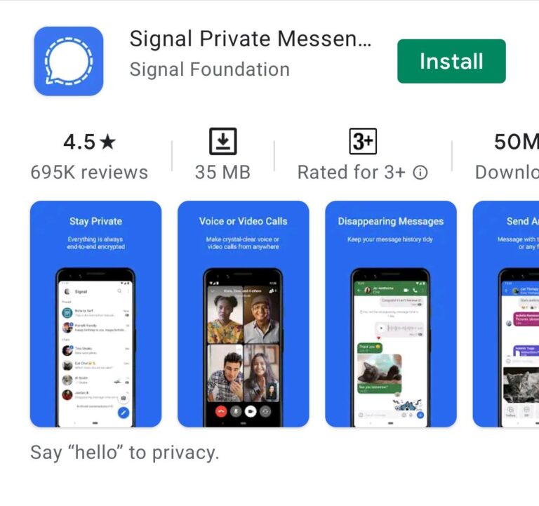 signal app on web